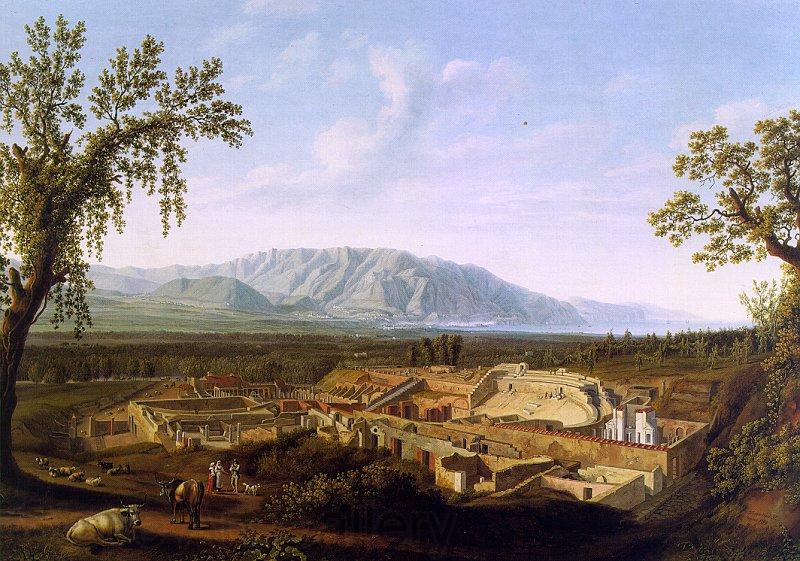 Jakob Philipp Hackert The Excavations of Pompeii Norge oil painting art